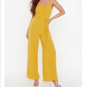Nasty gal yellow/mustard jumpsuit NWOT